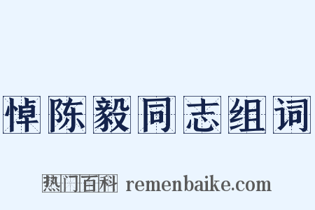 悼陈毅同志组词是什么意思的图片